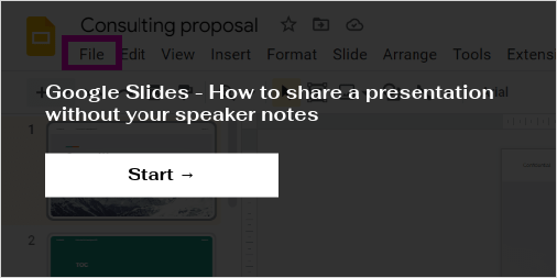 how to share presentation without notes