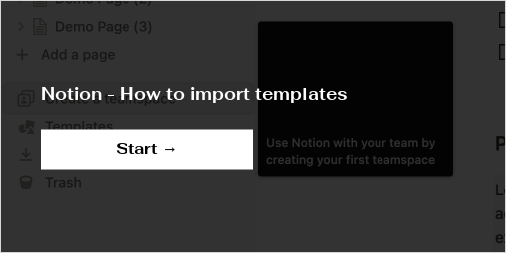 Notion How to import templates