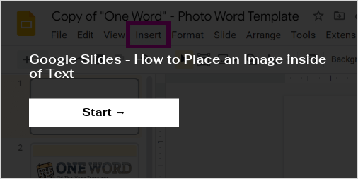 how to make photo text in google slides