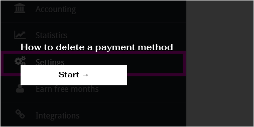 как удалить payment method