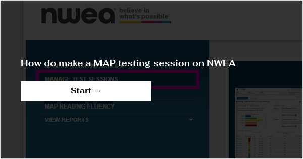 How do make a MAP testing session on NWEA